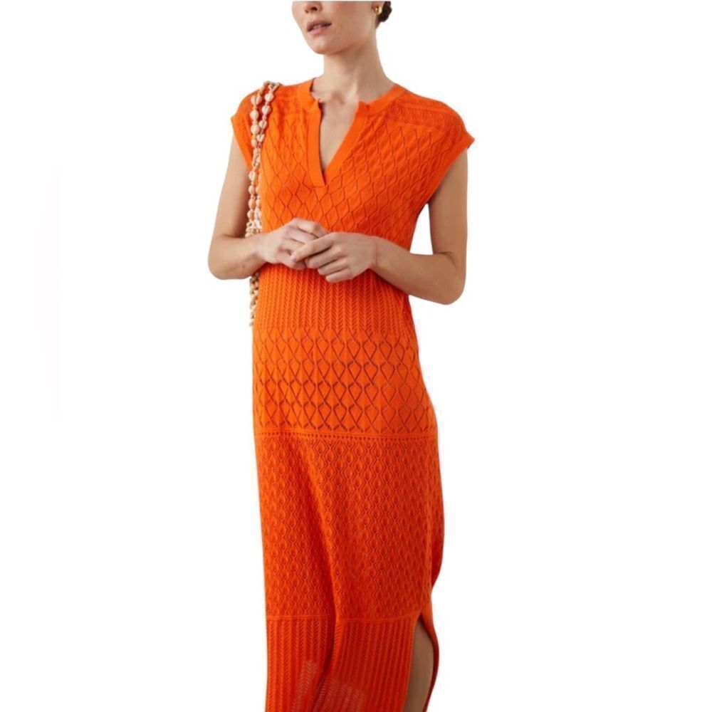 Rails Crochet Knit Ashley Dress In Arancione - Picture 2 of 11